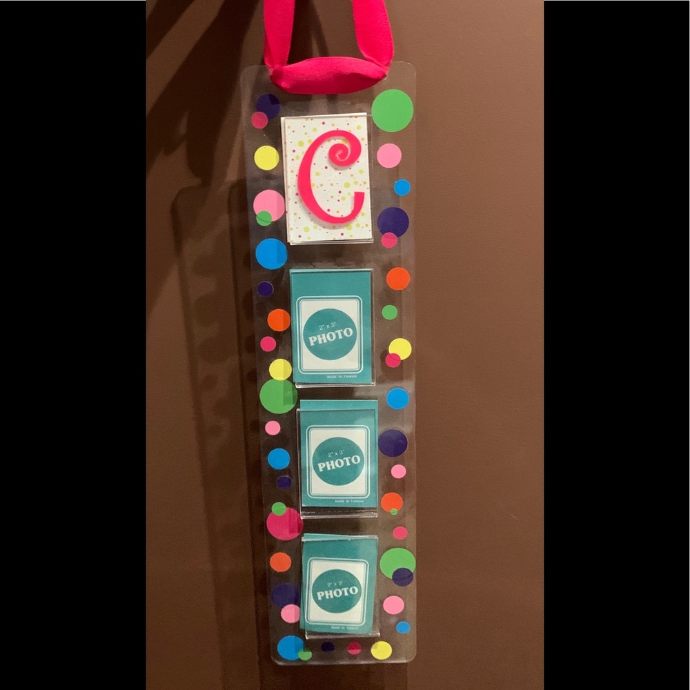 Preppy polkadot clear acrylic picture frame collage